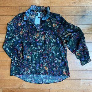 H&M Floral Long-sleeved Blouse
